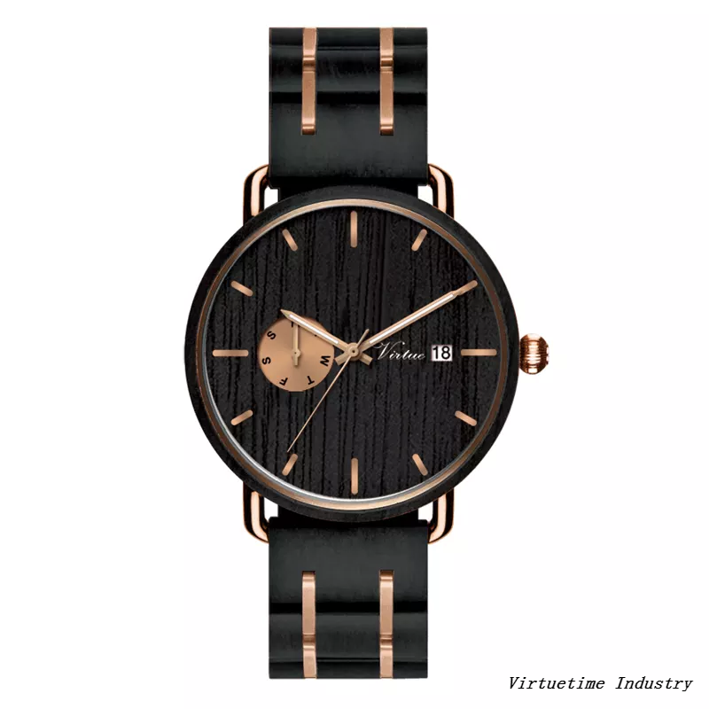 Wooden Watch Custom Logo Stainless Steel Quartz Wristwatches Minimalist Wood Watches for Men And Women