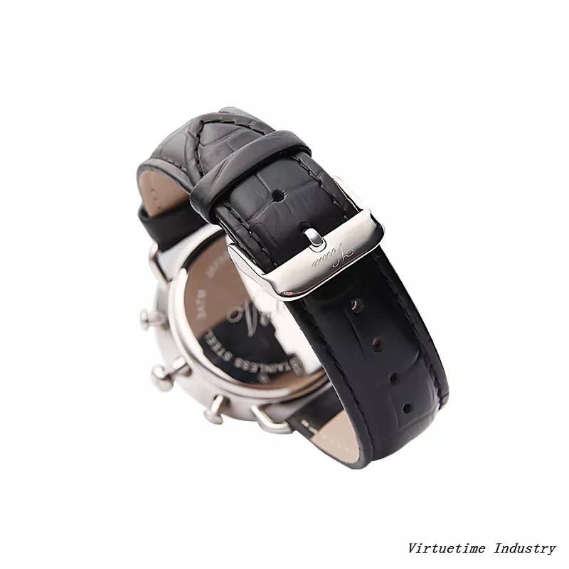 Men's Stainless Steel Quartz Wristwatch with Day Date Waterproof Chronograph Watch with Custom Logo