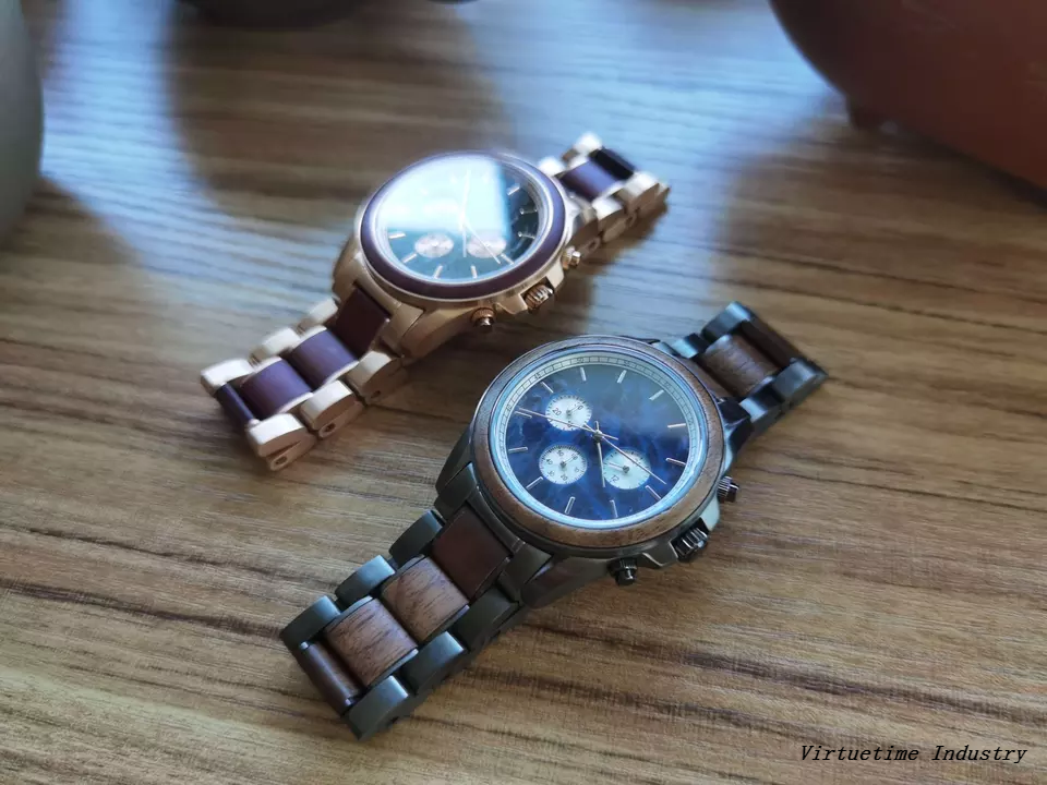Low MOQ Stainless Steel Wooden Quartz Watches Luxury Dropshipping Customized Logo Quartz Wood Watch