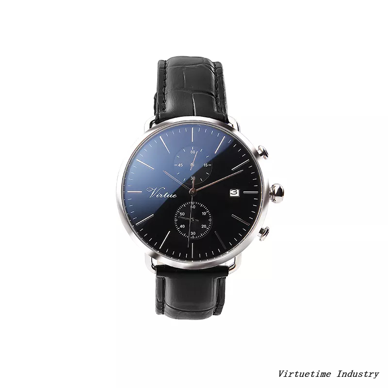 Men's Stainless Steel Quartz Wristwatch with Day Date Waterproof Chronograph Watch with Custom Logo