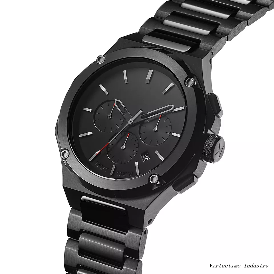 Men's Outdoor Sports Stainless Steel Watches Waterproof Quartz Wristwatch with Date