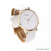 Custom Stainless Steel Quartz Wristwatch with Genuine Leather Strap