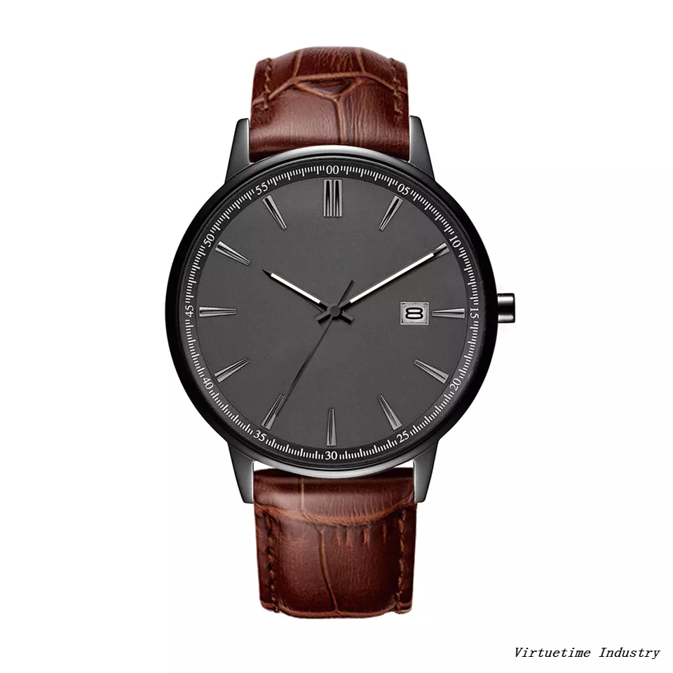 Custom Logo Men's Stainless Steel Quartz Watches Water Resistant Wristwatches