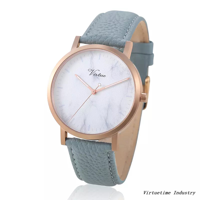 Minimalist Stainless Steel Quartz Watch with Genuine Leather Strap for Unisex Water Resistant