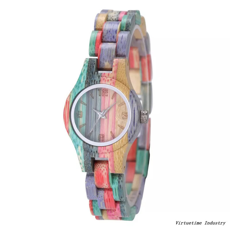 Custom Logo Women Casual Wooden Wristwatch Low MOQ